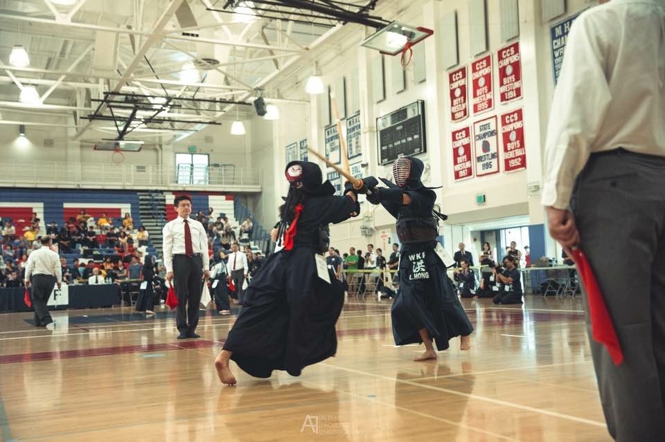 LCKA practitioners competing at a kendo national championship.